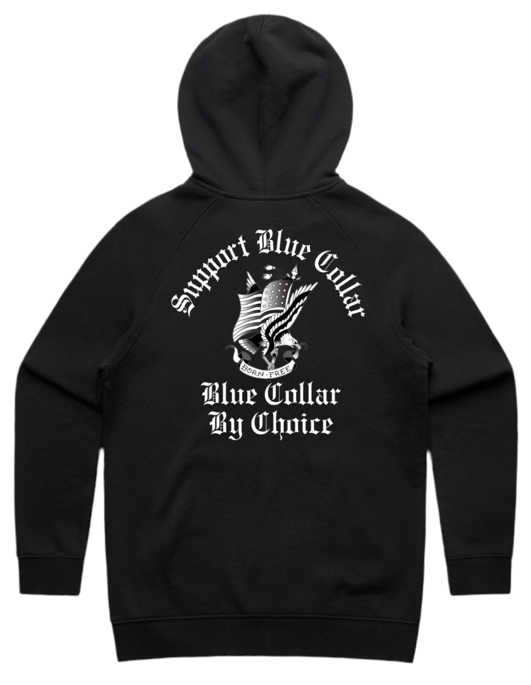 Support Blue Collar Zip Hoodie