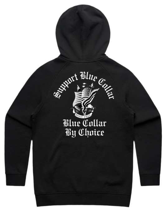 Support Blue Collar Zip Hoodie