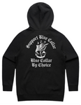 Support Blue Collar Zip Hoodie