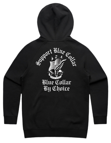 Support Blue Collar Zip Hoodie